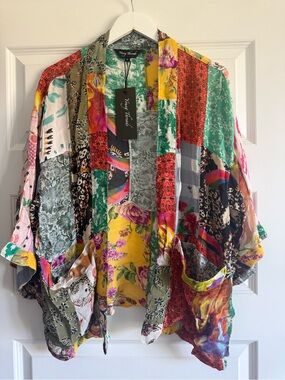 Young Threads Sheer Boho Patchwork Kimono NWT Size Small